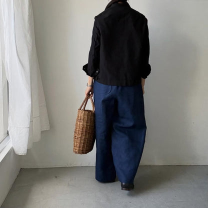 MAGALI インディゴリネンロングパンツ