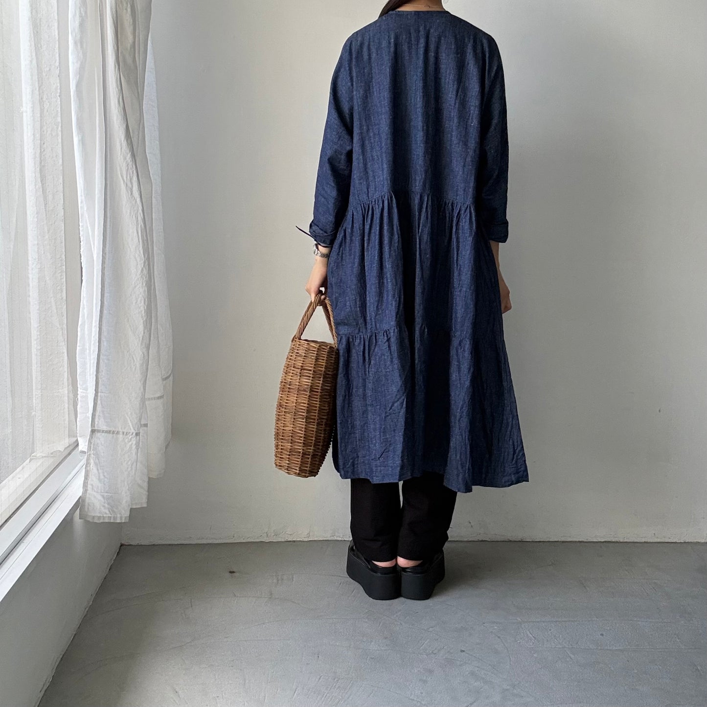 jujudhau デッドストックデニムティアードドレス