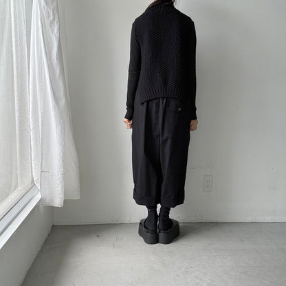 ゴーシュ  コットンポプリンワイドパンツ　ブラック
