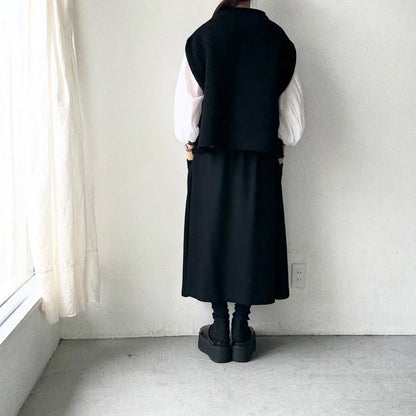 atelier d'antan Rude ウールニットベスト　ブラック