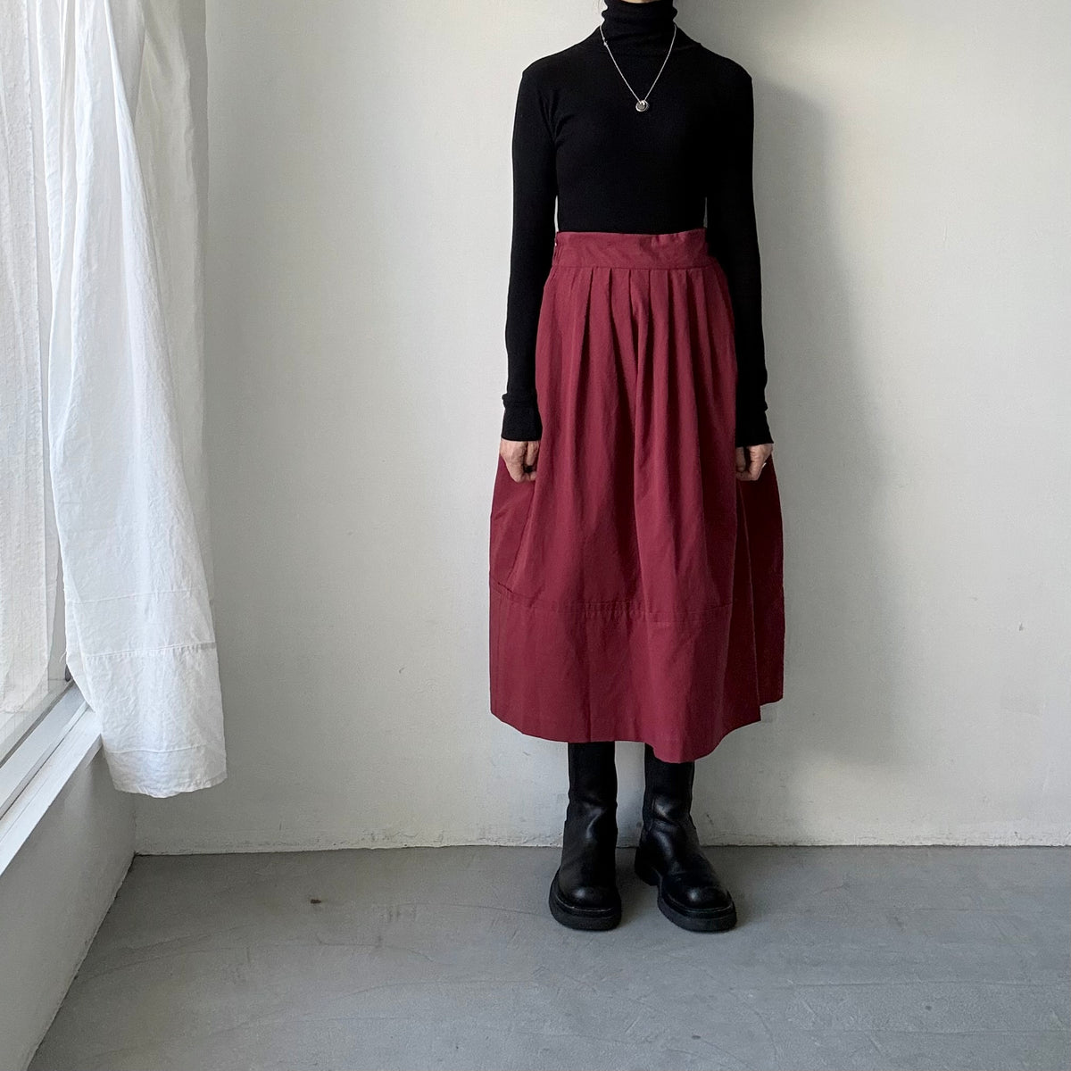MAGALI オールドコットンラップ風スカート　レッド