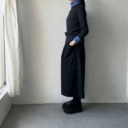 atelier naruse  ウールコットンタートルネックカットソー　杢グレー