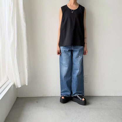 homspun  無地ノースリーブプルオーバー