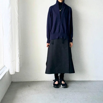 homspun ソフトコットンジップアップカーディガン　ネイビー