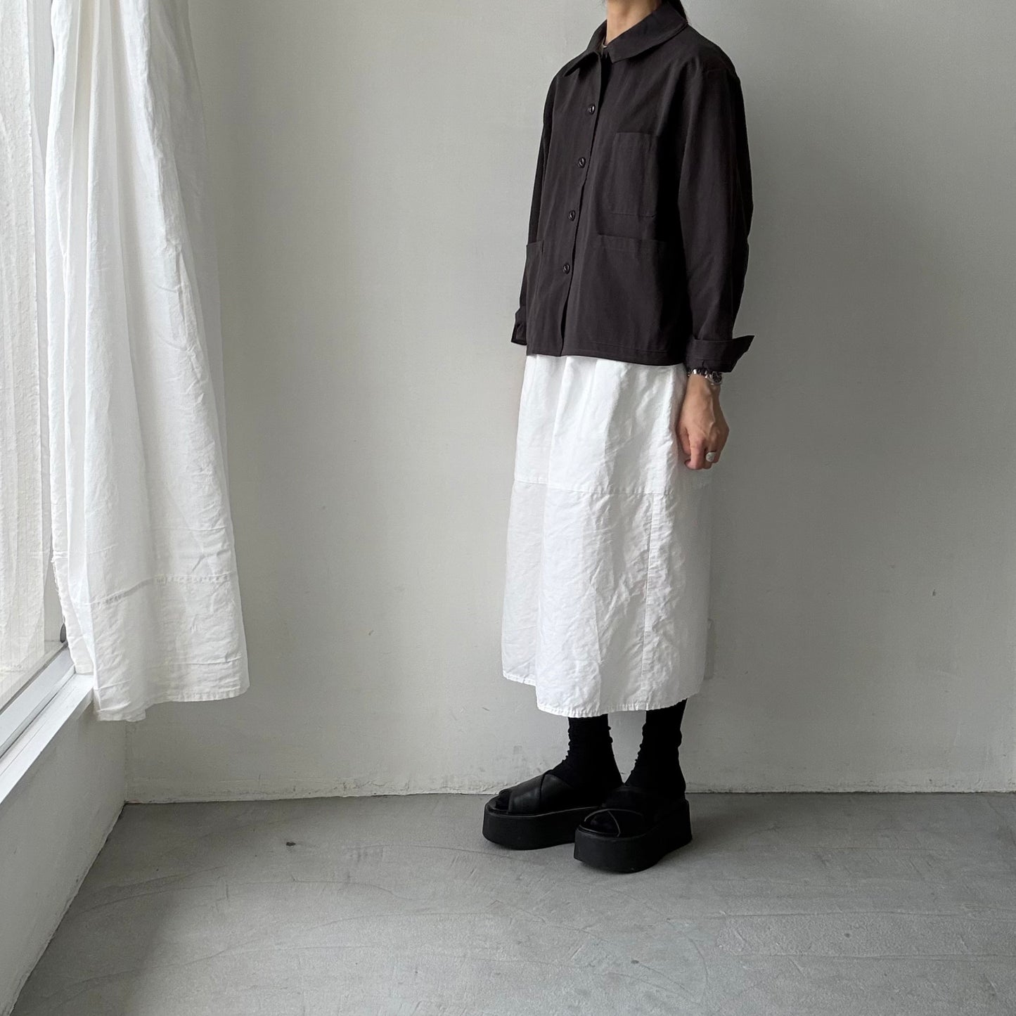 atelier d'antan Kantor コットンジャケット　ダークグレー