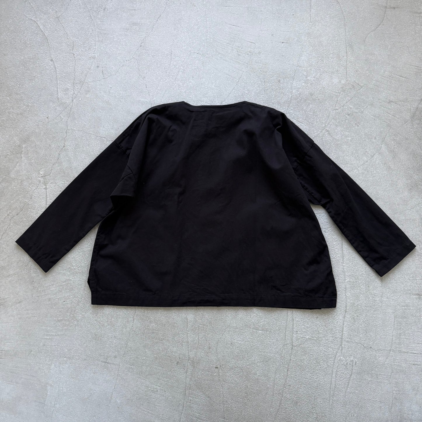 jujudhau デッドストックコットンダブルボタンシャツ　ブラック