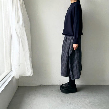as it is   コットンオーバーニット　ネイビー