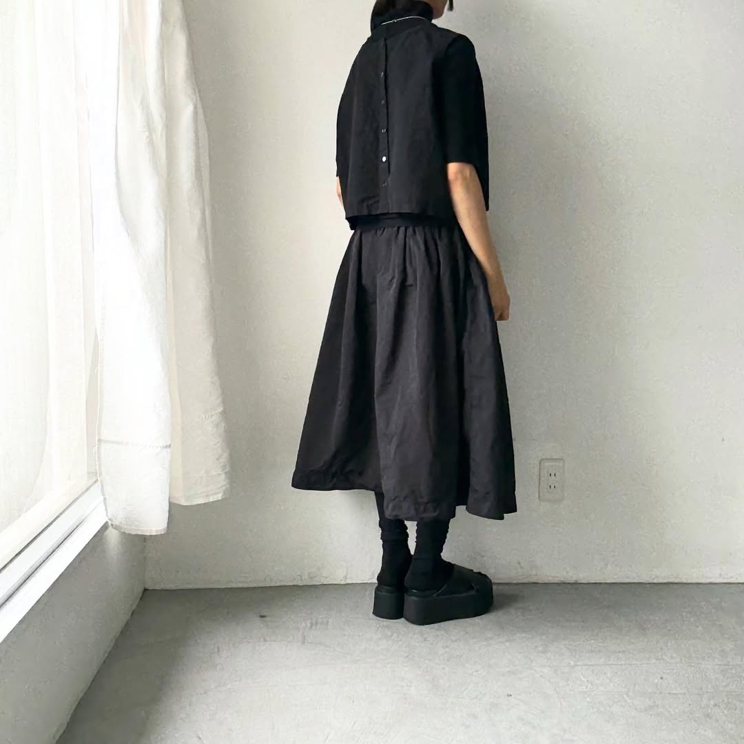 R&D.M.Co ガーメントダイタックギャザースカート