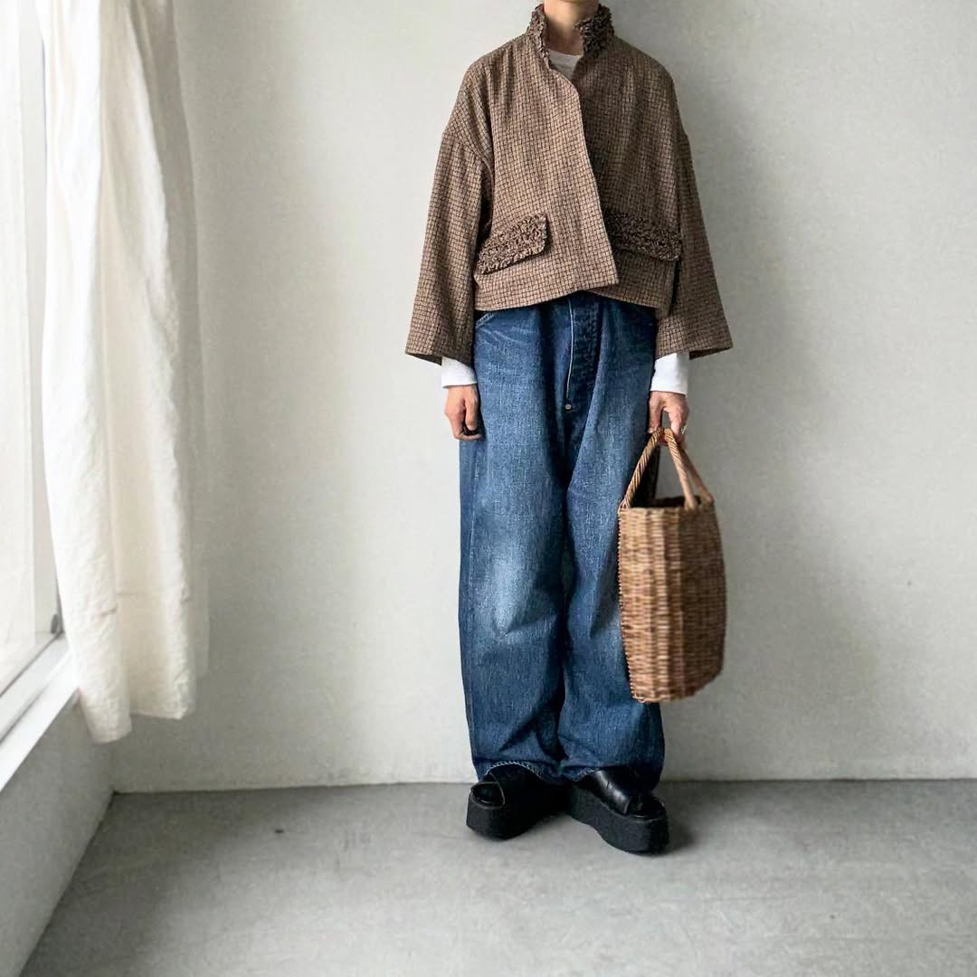 R&D.M.Co  フリルデコレーションジャケット　チェック