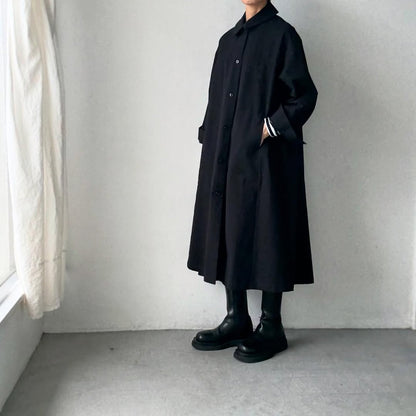 atelier d'antan Girardコットンコートワンピース　ブラック