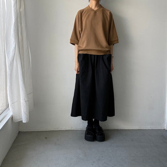 atelier naruse  コットン半袖スウェットシャツ　キャメル