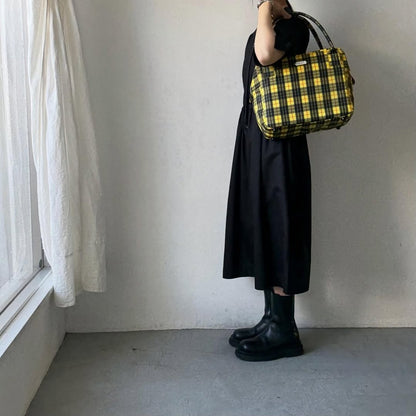 R&D.M.Co タータンチェックグロッサリーボストンバッグ　ルイス