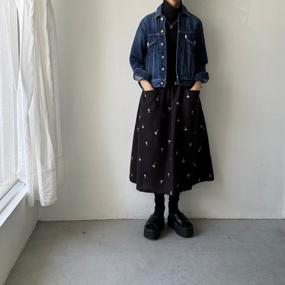 atelier naruse  コットンリネンカットインポケットスカート nohara