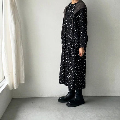 Karakoram アルパカコットントライアングルスカーフ　ダークブラウン