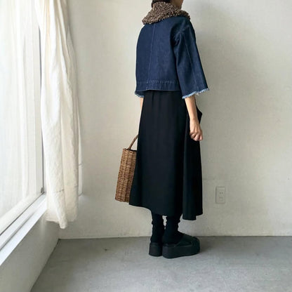 R&D.M.Co  コットンウールフリルカラー　チェック