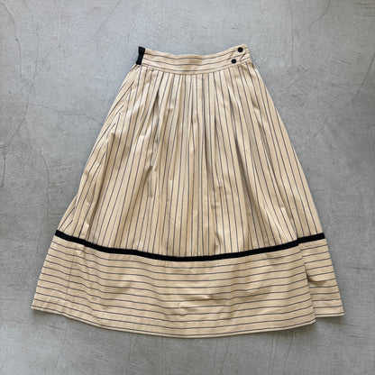 MAGALI コットンシルクストライプラップ風スカート　