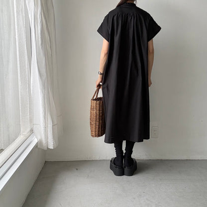 R&D.M.Co シルクコットンラグランハーフスリーブドレス