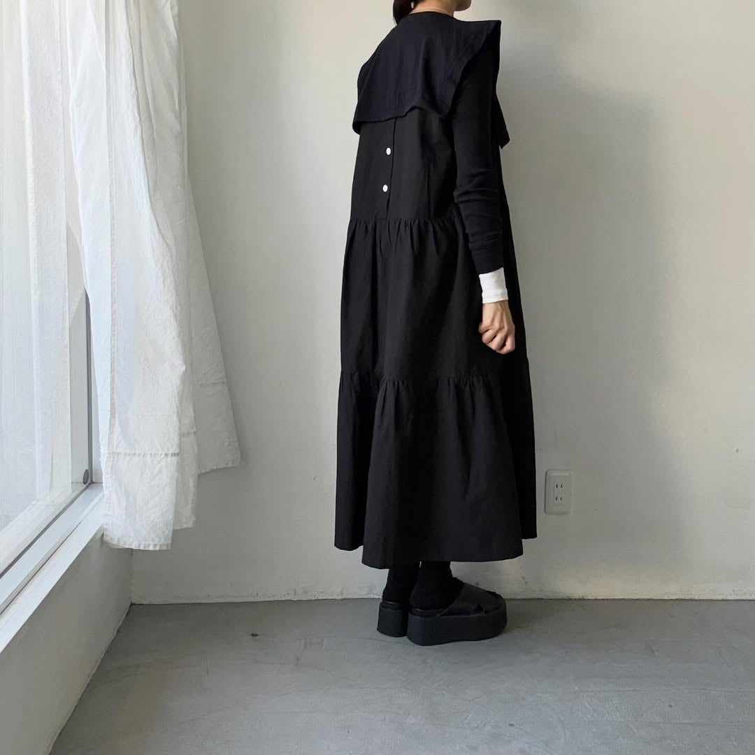 homspun  天竺スクエア付け襟　ブラック