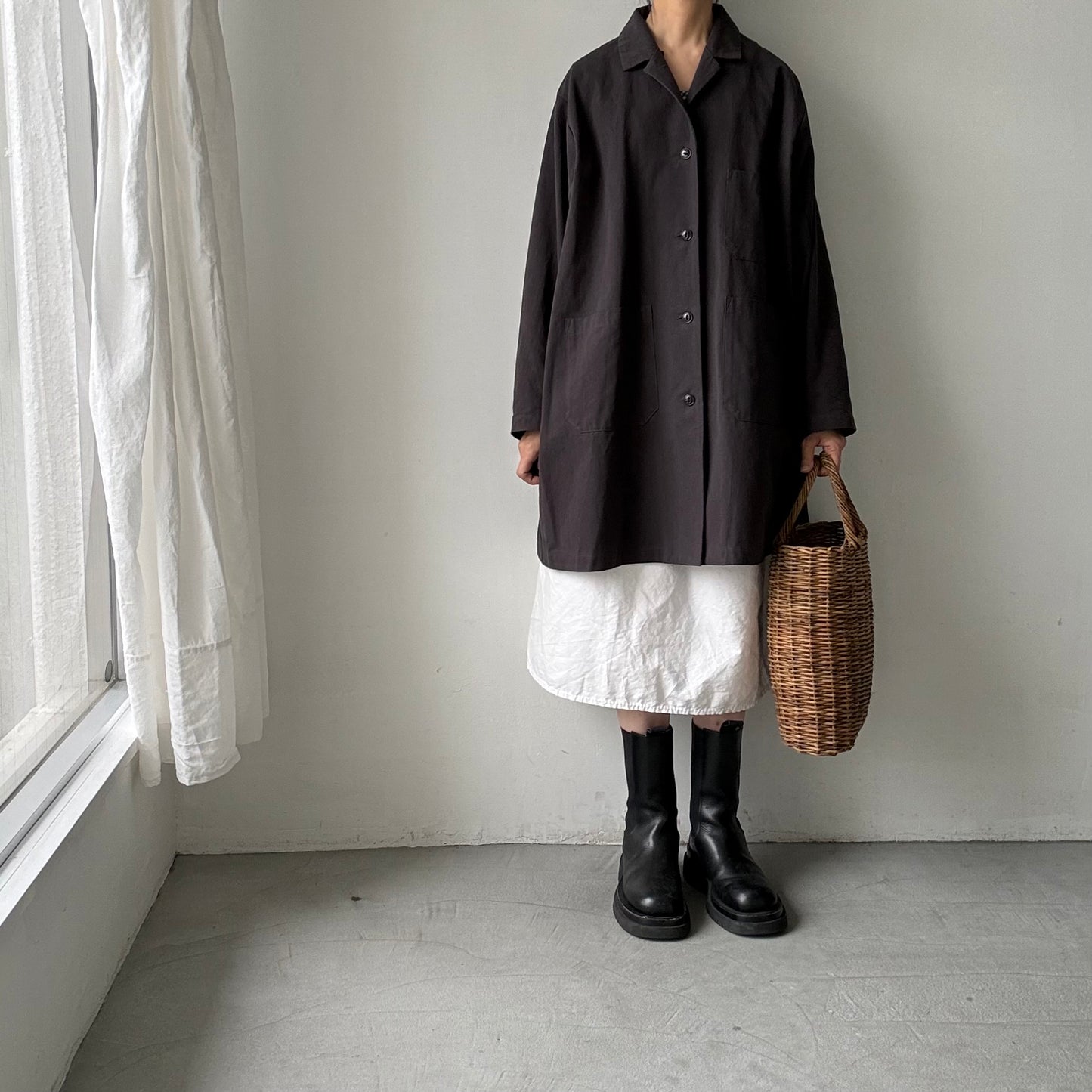 atelier d'antan Godardコットンコート　ダークグレー