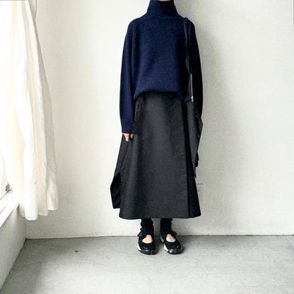 homspun メリノウールワッフル編みプルオーバー　ブルーネイビー