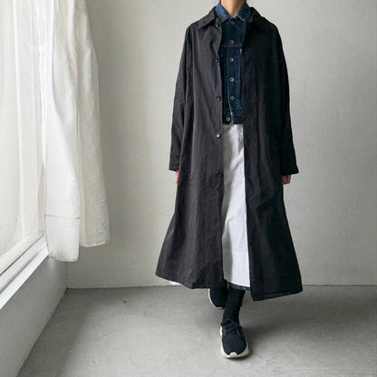 R&D.M.Co ガーメントダイステンカラーコート　ブラック