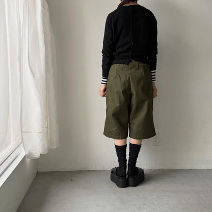 homspun  リップストップハーフパンツ　オリーブ