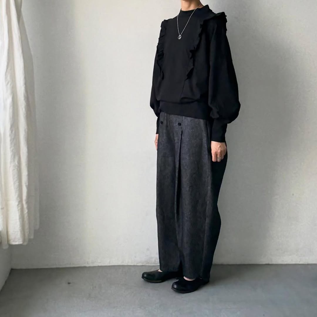 MAGALI コットンリネンデニムマリンパンツ