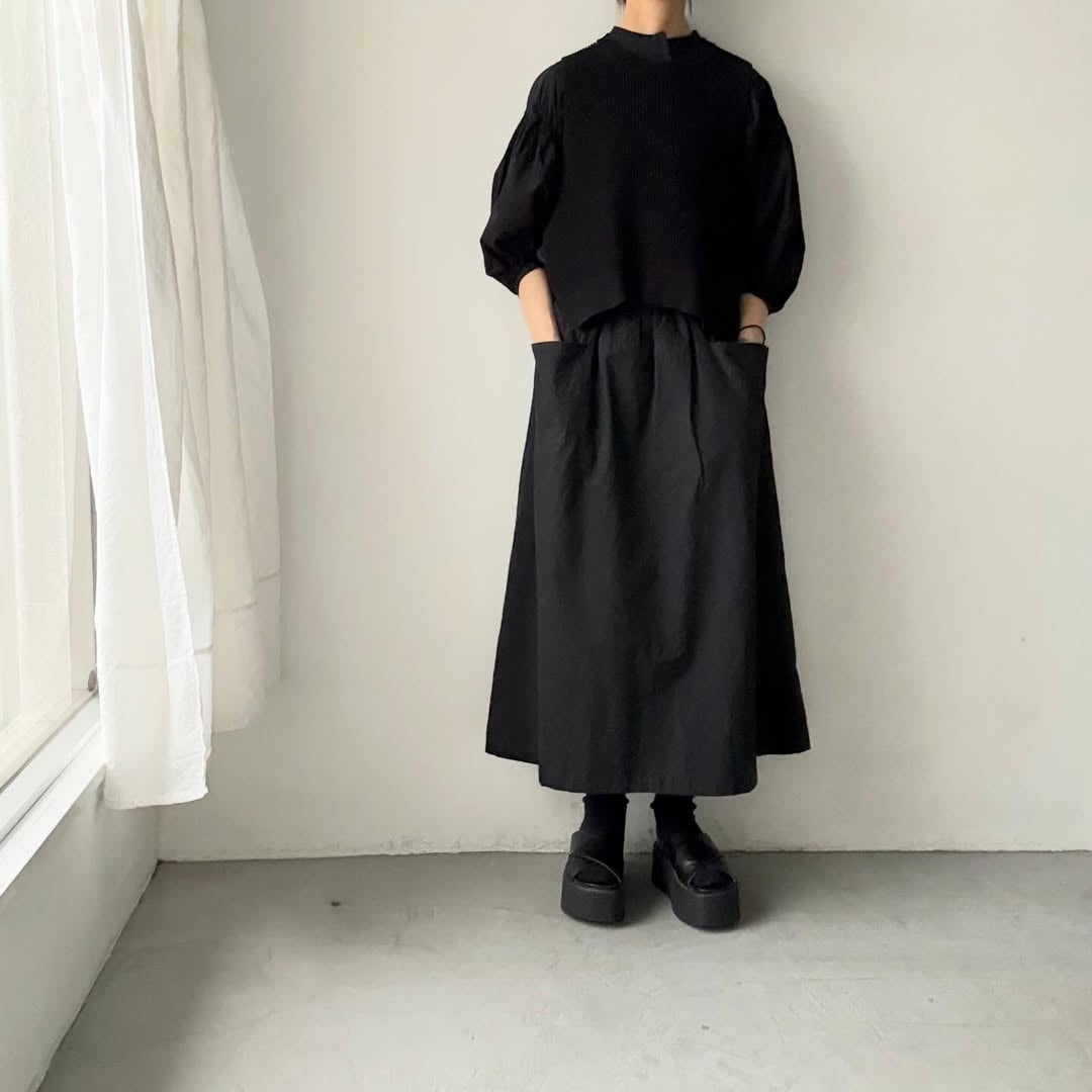 homspun  無地パフスリーブブラウス