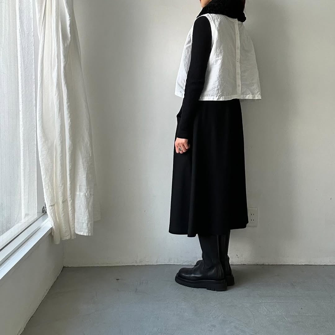 R&D.M.Co  コットンウールフリルカラー　ブラック