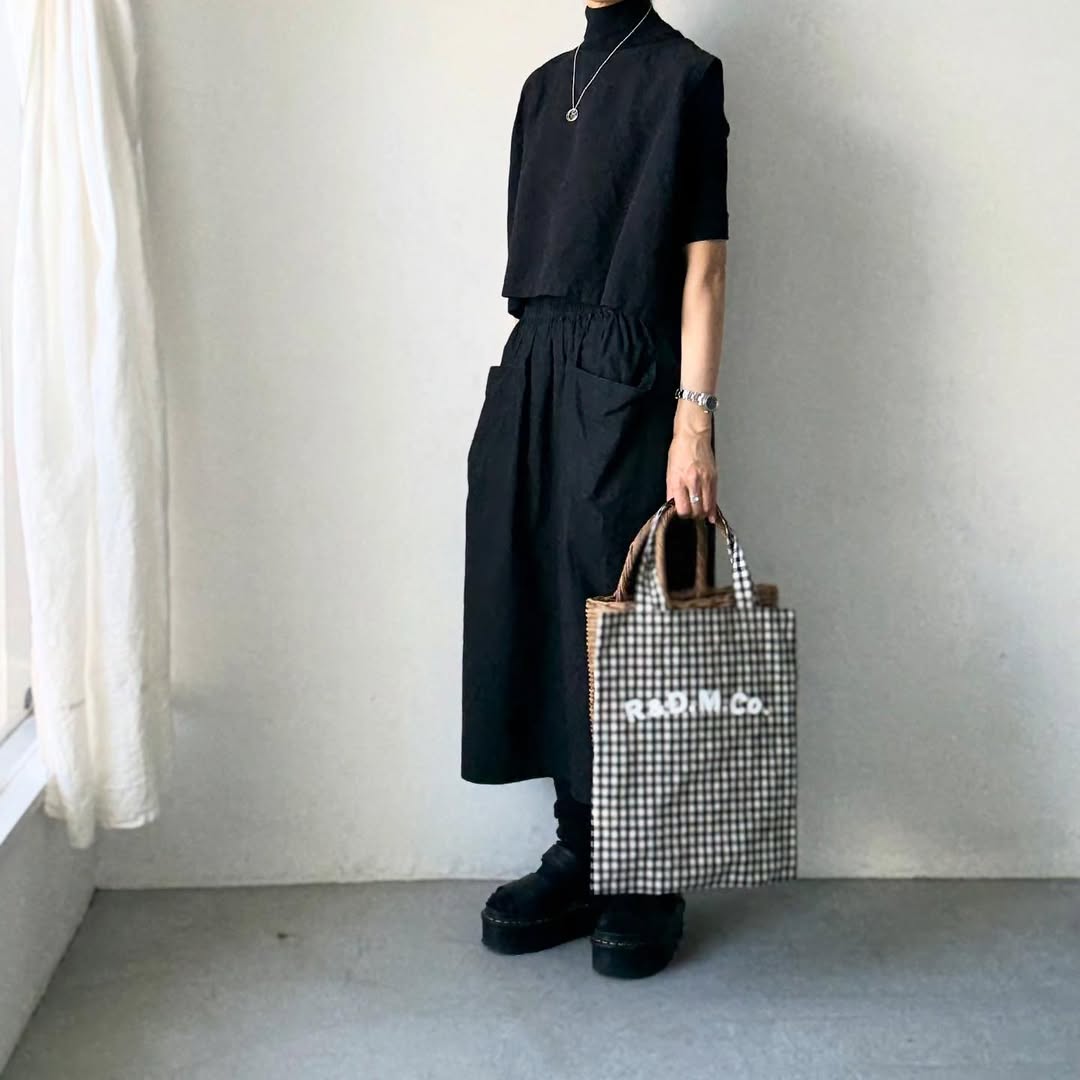 R&D.M.Co ギンガムチェックトートバッグ – blanc