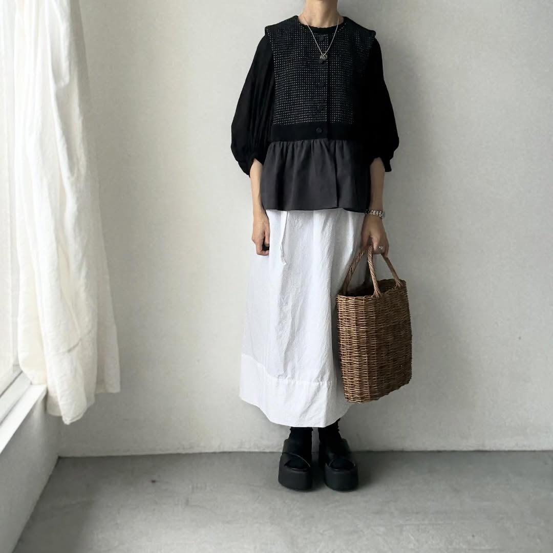 MAGALI  ピンドットツイードヴィンテージジレ