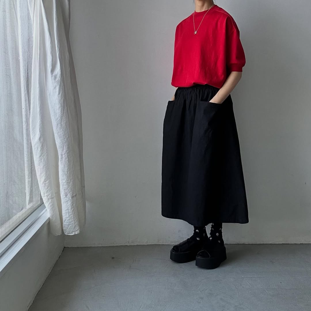 as it is.コットン半袖ニットプルオーバー　レッド