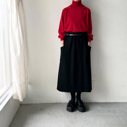 atelier naruse ウールタートルネックニット　レッド