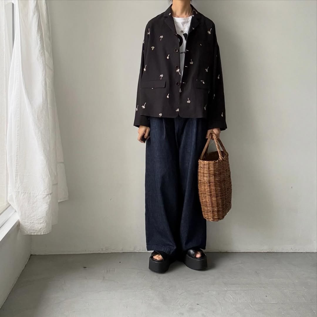 atelier naruse  コットンリネンテーラードジャケットnohara