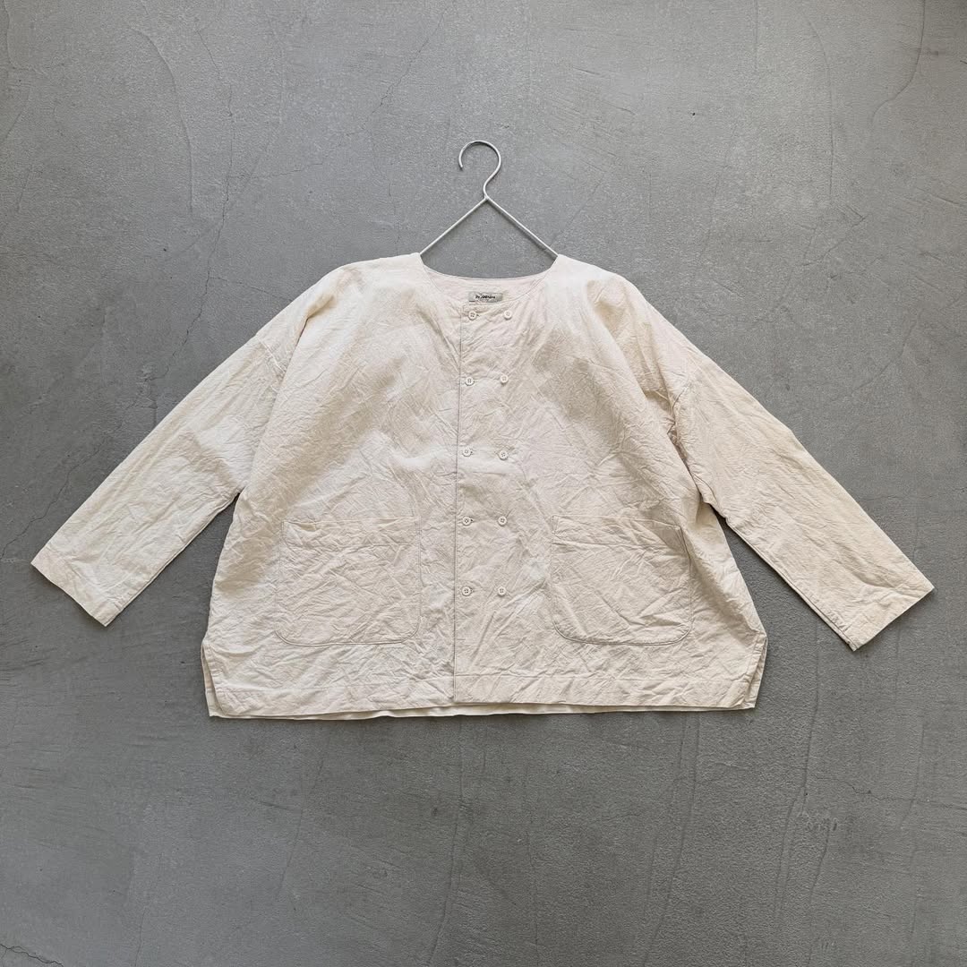 jujudhau コットンダブルボタンシャツ