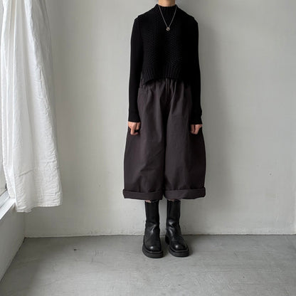 atelier d'antan Perriereコットンワイドパンツ　ダークグレーsize 1
