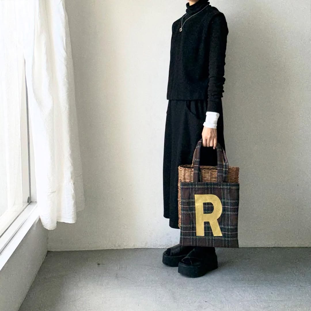 R&D.M.Co  ウールタータンチェックRトートバッグ