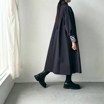 atelier d'antan Girardコットンコートワンピース　ダークグレー