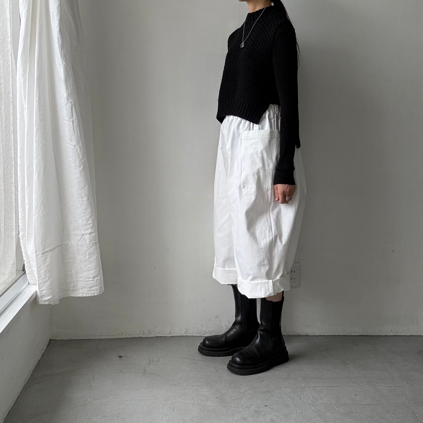 atelier d'antan Perriereコットンワイドパンツ　ホワイトsize 1