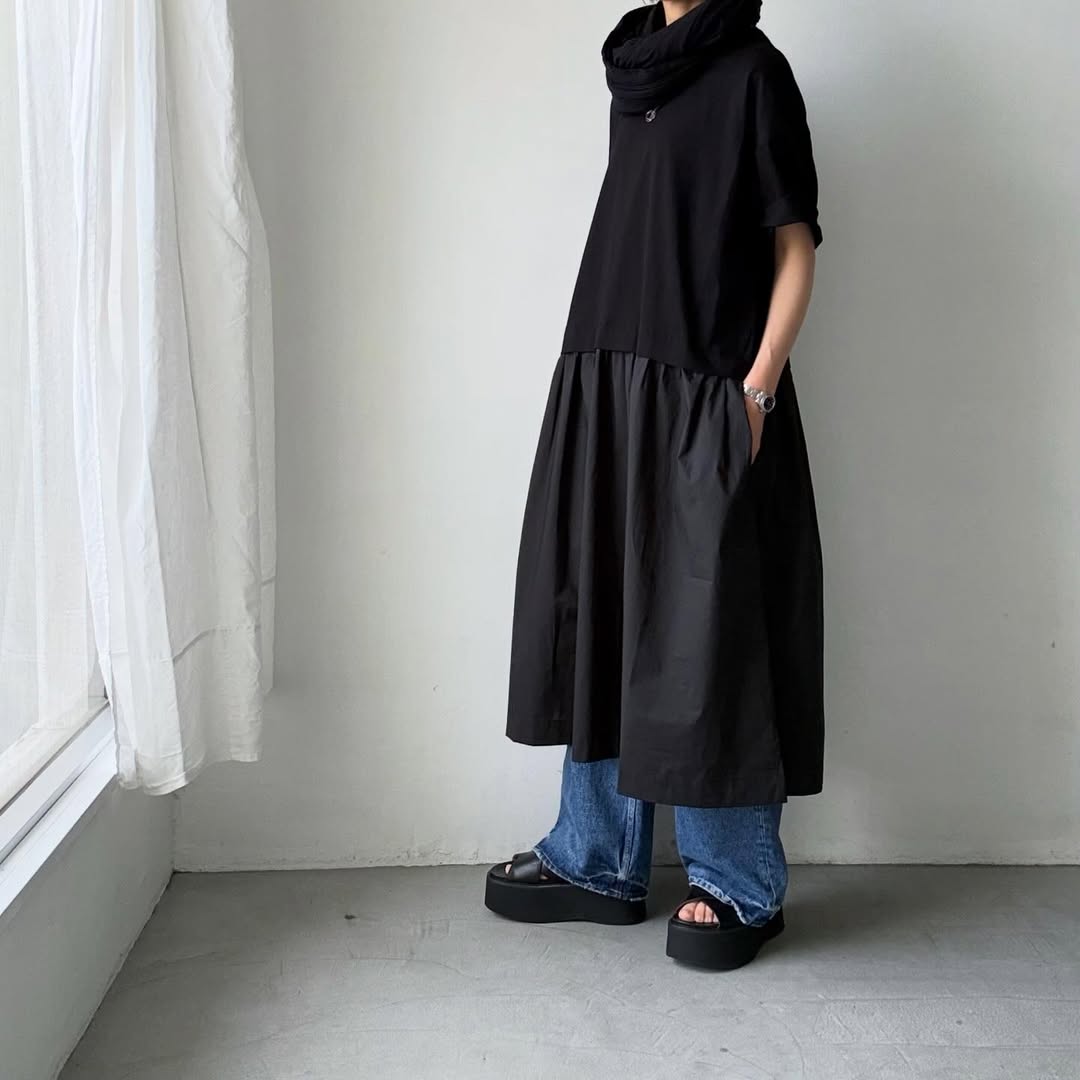 cion コットンTシャツコンビワンピース