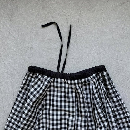 ayanoguchiaya　ギンガムチェックタックワイドスカート(blanc別注)