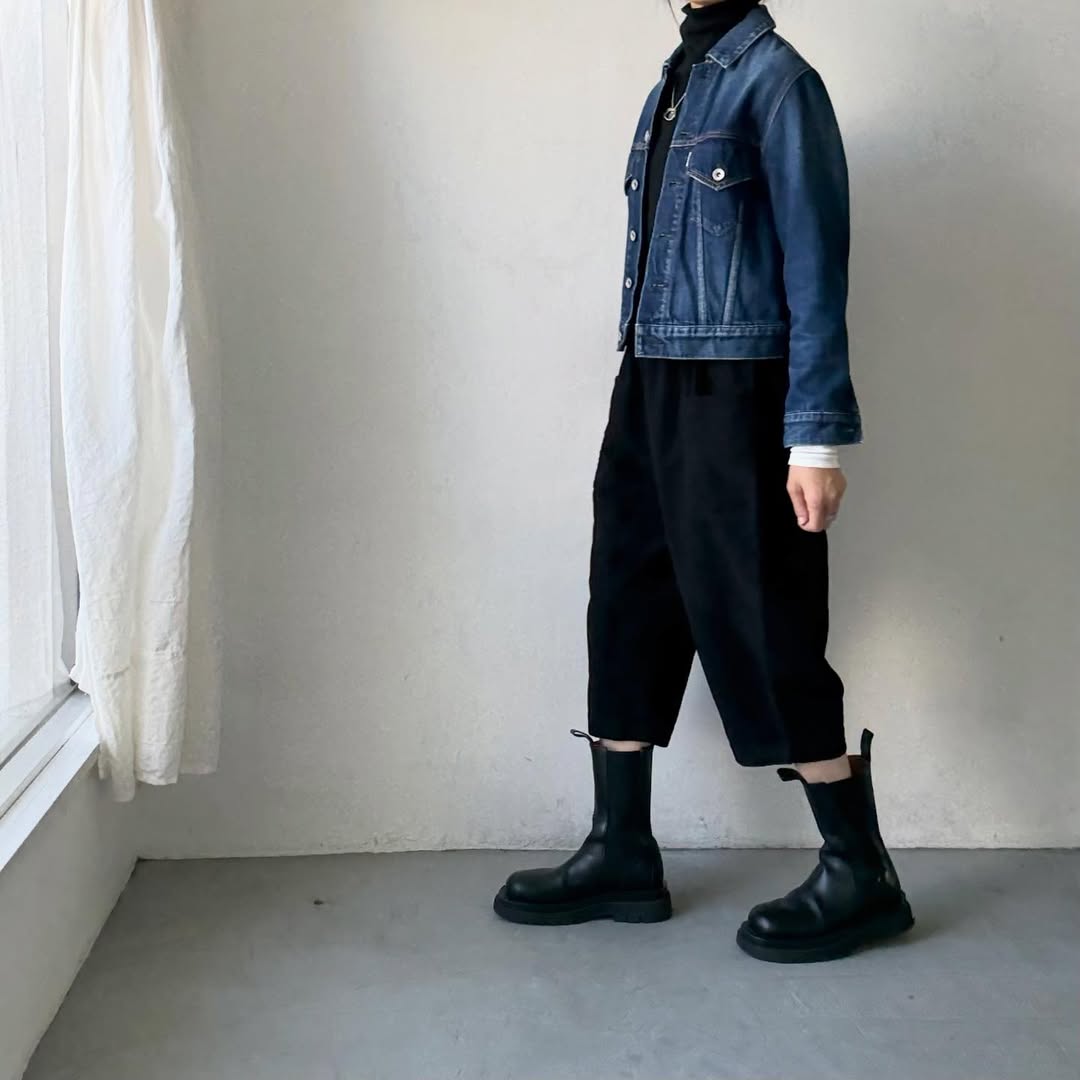 homspun オーガニックコットン起毛8分丈パンツ