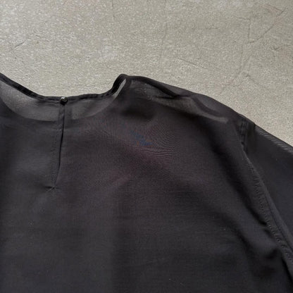 TENNE HANDCRAFTED MODERN 7分袖クルーネックオーガンジープルオーバー