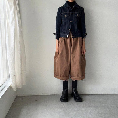atelier d'antan Perriereコットンワイドパンツ　カーキ