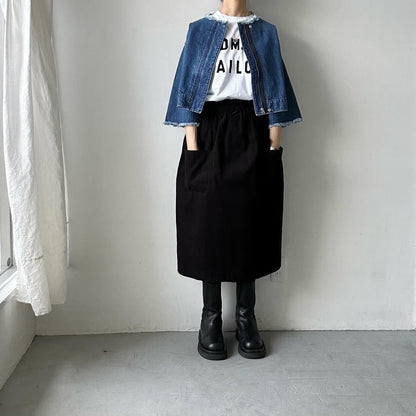 OLDMANS TAILOR OMTフロッキープリントロゴ半袖Tシャツ　ホワイト×ブラック