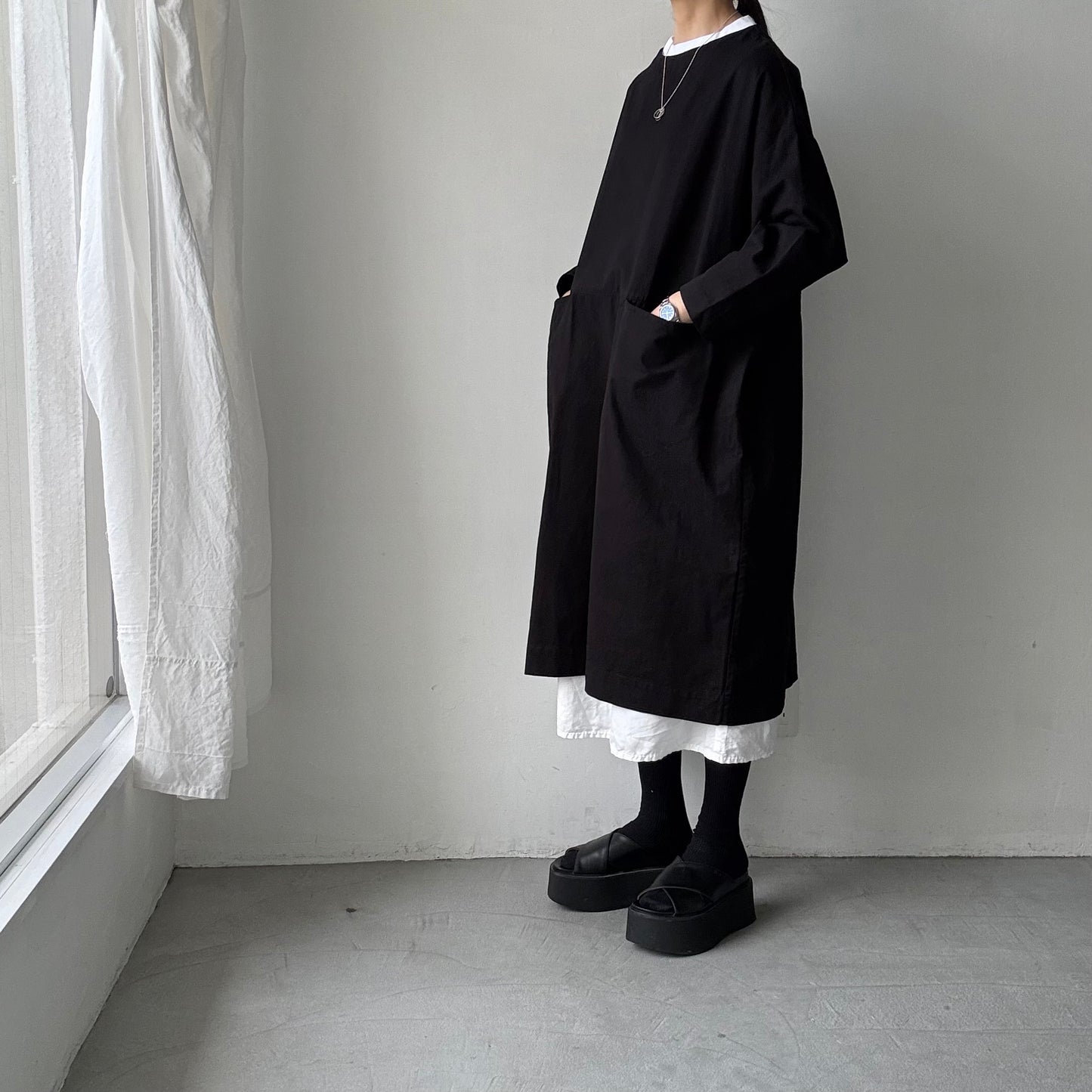 jujudhau デッドストックコットンイージードレス
