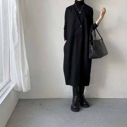 atelier naruse　コットンウールヘリンボンジャンパースカート