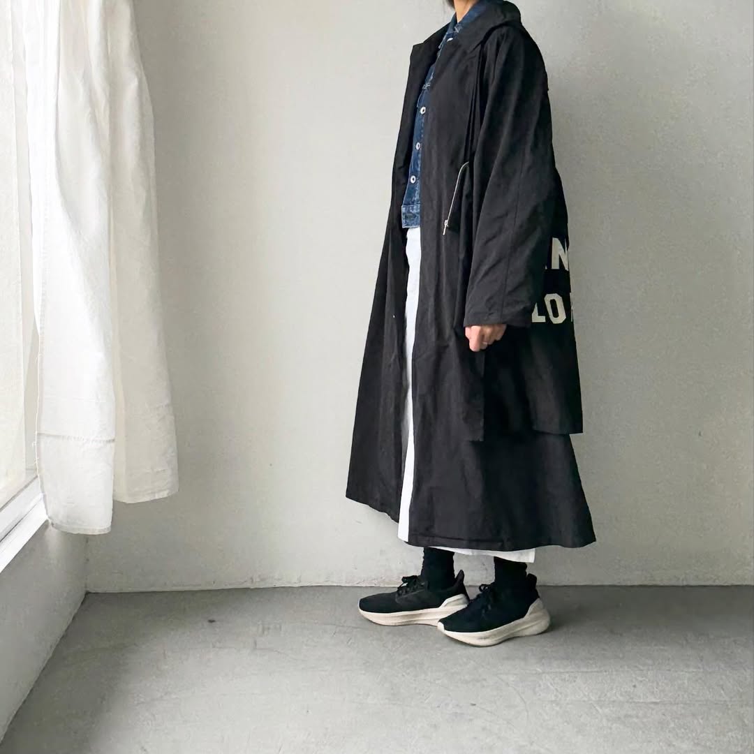 R&D.M.Co ガーメントダイステンカラーコート　ブラック