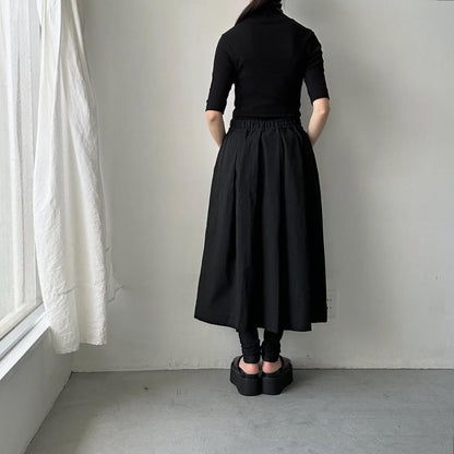 Linenya  コットンタックスカート　ブラック