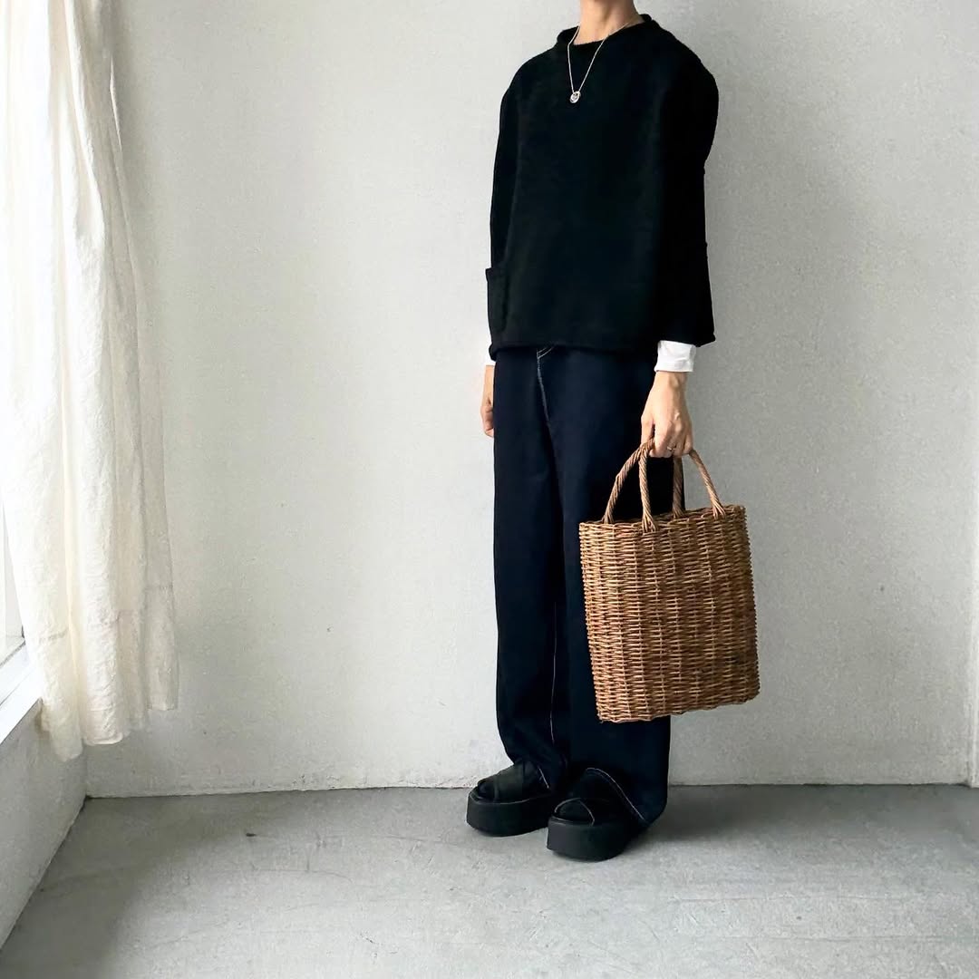 atelier d'antan Rude ウールニットベスト　ブラック